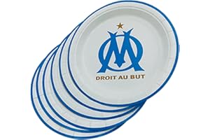 OLYMPIQUE DE MARSEILLE Olympique de Marsella 6 platos desechables OM – Colección oficial de 23 cm