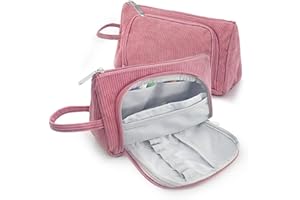 YAGE Duży piórnik z 3 przegródkami, duża pojemność, piórnik, przybory szkolne, artykuły piśmiennicze, do przechowywania, do szkoły średniej, dla studentów, dziewcząt, chłopców, nastolatków, etui na