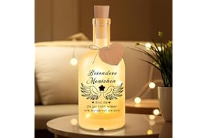 SZHHRXI Personalisierte Geschenke für Frauen Flaschenlicht mit Spruch - Besondere Menschen, Geschenk Lieblingsmensch für Partner Kollegen Freund, Inspirierende Deko Leuchtflasche für Geburtstag Weihnachten
