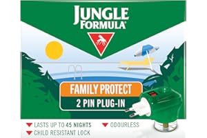 Jungle Formula Family Protect Plug-in Mosquito Repellent - for Mosquitoes and Biting Insects, Lasts up to 45 Nights