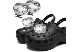 Jkevow 2 Stück Croc Lichter,LED Crocs Licht mit 3 Lichtmodi,Croc Lights mit IPX5 Wasserdicht für Spaziergänge mit Dem Hund,Camping,Radfahren