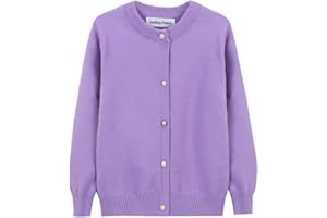 SMILING PINKER Ragazze Cardigan Basic Bambini Cardigan Manica Lunga Scuola Maglieria