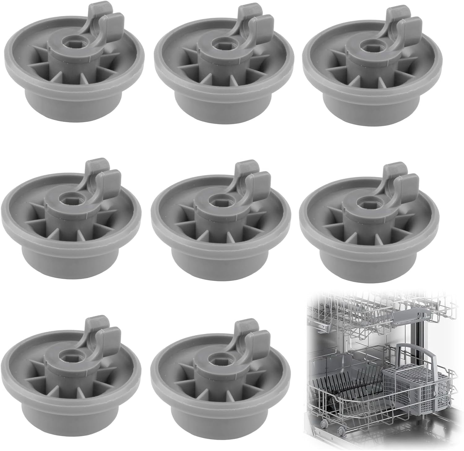 Ruedas para lavavajillas compatibles con Bosch, juego de 8 ruedas para lavavajillas, ruedas y ruedas de repuesto universales compatibles con Bosch Siemens Neff Beko