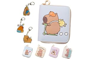 LHLZNB Anime capybarazip Wallets 3 PCS Keyring Set,Purse for Teenage Girls,PU Leather Wallets with Zipped Coin Holder and Card Slots Featuring Tails and Knuckles (Bird Scooter)