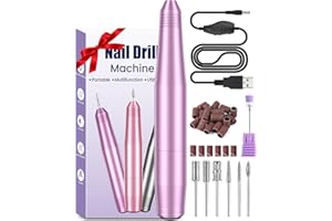 Fresa per Unghie Professionale, BICKON Manicure Elettrico e Pedicure Set con 6 Punte, Sicuro e Silenzioso, 0~20000 RPM Velocità Regolabile, Portatile Fresa Unghie in Gel per Casa Salone Regalo