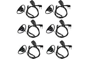 Retevis EEK015 D Tipo Walkie Talkie Auricolare con Microfono Compatibile RT28 RT27 RT46 RT24 Baofeng UV 5R 888S Cuffie Radio Bidirezionali con Suono pi?Chiaro a Bassa Impedenza (6 Pezzi)