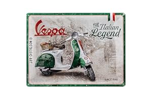 Nostalgic-Art Cartel de chapa retro Vespa – Italian Legend – Idea de regalo para los aficionados a las scooters, metálico, Diseño vintage, 30 x 40 cm