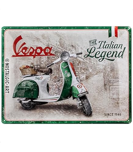 Targa Metallica Retr&ograve; Alfa Romeo 30x20cm - Decorazione Garage E Officina