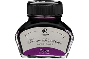 Octopus Fluids Fountain Pen Ink - Purple 30ml Glass Inkpot for Writing and Calligraphy