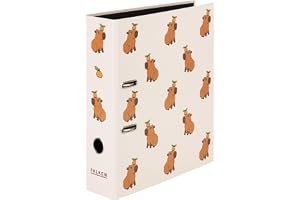 Original Falken motivmapp Capybara. Tillverkat i Tyskland. 8 cm bred DIN A4 svart innerspegel ringpärm mapp brevmapp kontorsm