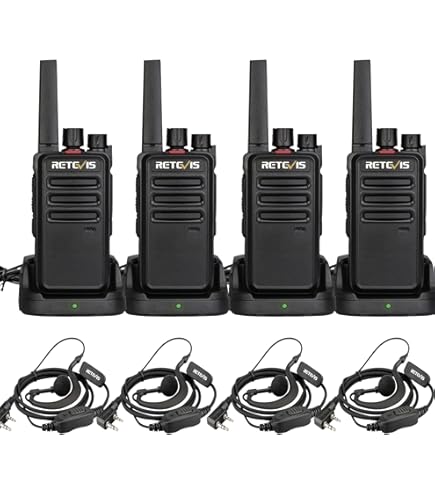 Esynic Pack De 5 Walkie Talkies Profesionales Vox De Largo A Color