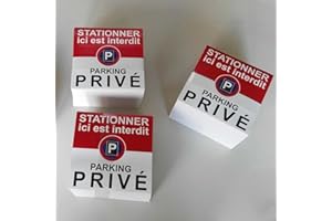 DIRODISTRIB 100 Autocollants Parking privé. Stationnement Interdit ou gênant. 15 x 15 cm. A Coller sur Les Voitures en stationnement abusif.