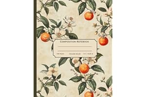 Composition Notebook College Ruled: Vintage Botanical Illustration / Cute Aesthetic Journal / 100 pages / 7.5 x 9.25 / Wide Lined
