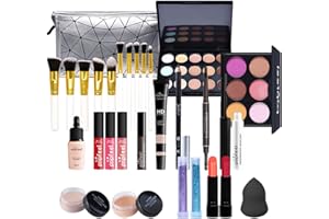 MKNZOME 28Kit de maquillage Complet, Polyvalent Ensemble de Cosmétique avec Fard à Paupières Palette Correcteur Fard à Joues Rouge à Lèvre pour Femme, Tout-en-un Mallette de Maquillage Beauté Set#2