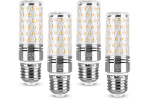 Vicloon Żarówki LED w kształcie kukurydzy, 12 W, E27, 84 diody LED, 1400 lm, odpowiadają żarówkom 100 W, ciepła biel 3000 K, duży kąt świecenia 360°, bez migotania, 4 sztuki w opakowaniu