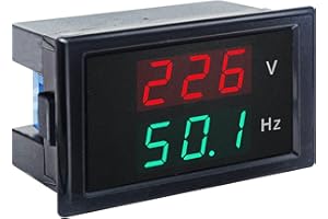 KETOTEK Voltmeter Frequency Meter Voltage Hertz Tester Panel Digital Voltmeter Gauge AC 80-300V 45-65Hz Volt Freq Dual Display LED
