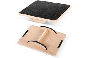 IGTOPS Tabla de equilibrio de madera, plataforma de equilibrio de surf, antideslizante, reposapiés para fisioterapia, fitness, entrenador de equilibrio, tabla de balanceo, reposapiés, enderezador de