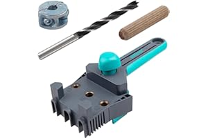 wolfcraft 8621000 - Kit projet « Réalisation d’assemblages chevillés » - Pour assemblages précis et solides avec tourillons de Ø 8 mm en angle, en T et à plat
