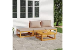 Festnight Gartenlounge Outdoor Klein Gartenmöbel Set Holz Balkon Lounge Sofa Outdoor Balkonmöbel Kleiner Balkon Gartensofa Lounge Sofa Sitzbank Garten Sitzgruppe Loungemöbel