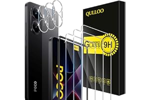QULLOO Szkło hartowane do Xiaomi POCO X7 Pro 5G, 3 sztuki szkła ochronnego i 3 sztuki folii na aparat, twardość 9H Anti Scratch HD, przezroczysta osłona ekranu
