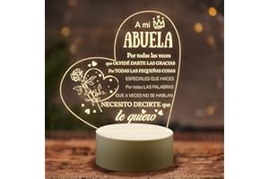Welsky Regalo Abuela, Regalos Abuela LED light, Regalo de Agradecimiento para la Abuelas Cumpleaños Navidad de la Madre, Luz Nocturna Acrílica Grabada