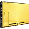 eXtremeRate Chrome Gold Console Back Plate DIY Replacement Housing Shell Case for Nintendo Switch Console with Kickstand JoyCon Shell NOT Included