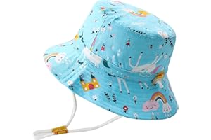 Rayson Sombrero de Pescador para Niños Gorra de Cubo Verano Chicos Niñas Ajustable Pescador Gorros de Verano Sol de Cartoon Bucket Hat