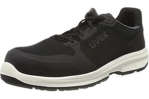 Uvex Chaussure de Sécurité Basse 1 Sport S1 SRC | La Design Sportif Basket | Semelle Antidérapante | Embout de Protection des Orteils Léger et Exempt de Métal | Noir