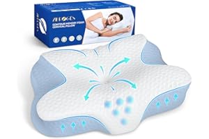 Zibroges Nackenkissen Kopfkissen Nackenschmerzen Nackenstützkissen Memory Foam Kissen Orthopädisches Kissen Schlafkissen für alle Schlaftypen, Ergonomisches Kopfkissen Nackenschmerzen