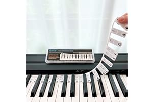 BEATBIT Piano Notes Guide for Beginner, Removable Piano Keyboard Note Labels for Learning, 88-Key Full Size, Made of Silicone, No Need Stickers, Reusable and Comes with Box