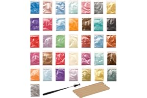 Nurila 36 Farben Epoxidharz Farbe 3g, Farbpigmente für Gießpulver, Mica Powder, Farbe für Gießpulver für Diy Kunstharz Gießharz, Kerze, Schmuckherstellung, Badebombe, Kosmetischer
