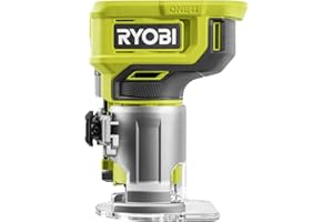 RYOBI - Affleureuse Sans Fil 18V ONE+ RTR18-0 – Vitesse Variable Jusqu’à 30 000 tr/min, Réglage Profondeur Précis, travaux de décoration, de finitions et d'ajustements – Batterie Non Incluse