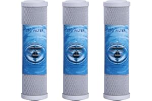 ‎HUINING HUINING CTO-5 Mikron, einschließlich drei Kohlenstoffblock-Wasserfilter für Wasseraufbereitung und Umkehrosmose-Systeme und 2,7 x 9,9 Zoll für alle Umkehrosmose-RO-Systeme. (CTO-3pcs)