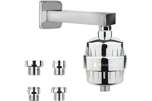 RiverSoft SF-15 Pro Tap Filter for Hard Water with 15 Stage with Tap Adaptors | Water Softener for Bathroom (Chrome) | with 4 Metal adapters