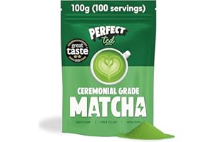 PERFECT TED PerfectTed Original Matcha Powder, Ceremonial Grade Japanese, 100g (100 Servings), Premium Stone-Ground Green Tea, Perfect for Lattes & Smoothies | with L-Theanine | Antioxidants | Vegan | Gluten-Free