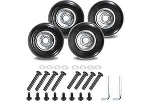 IGNPION 4pcs roulettes de Valise avec vis noires Roues de Rechange réparation de roulements pour Valise de Bagage 40 * 17mm