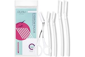 Golarka do brwi FILY DUAIU maszynka do golenia brwi, trymer, usuwanie owłosienia twarzy i trymer, nożyczki do brwi Peach Fuzz Hair wielofunkcyjne narzędzia do pielęgnacji twarzy Funky Colors, 5 szt. w opakowaniu