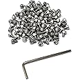 iexcell 100 Pcs M3 x 4mm Thread Pitch 0.5 mm Stainless Steel 304 Hex Socket Head Cap Screws Bolts Kit
