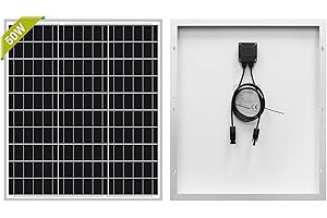 Newpowa 50W Mono Solar Panel 50 Watt Monokristallines Modul mit 3ft-Steckverbindern für Wohnmobile, Boote, Heim-Off-Grid-Systeme
