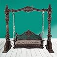 Aarsun Woods Handcrafted Wooden Swings/Jhoola for Garden and Indoors (Design 6, Brown 6)