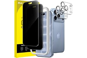 JETech Privacy Skärmskydd + Kameralinsskydd för iPhone 18 Pro, 2+2 Pack