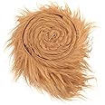 Lusofie 1Pc Fur Fabric 10 x 150 cm Brown Fur Precut Strips Fluffy Fuzzy Faux Fur Fabric Shaggy Plush Fake Craft Fur for Costume DIY Gnomes Beard Santa Claus Hair Dwarf Cosplay Christmas Decoration