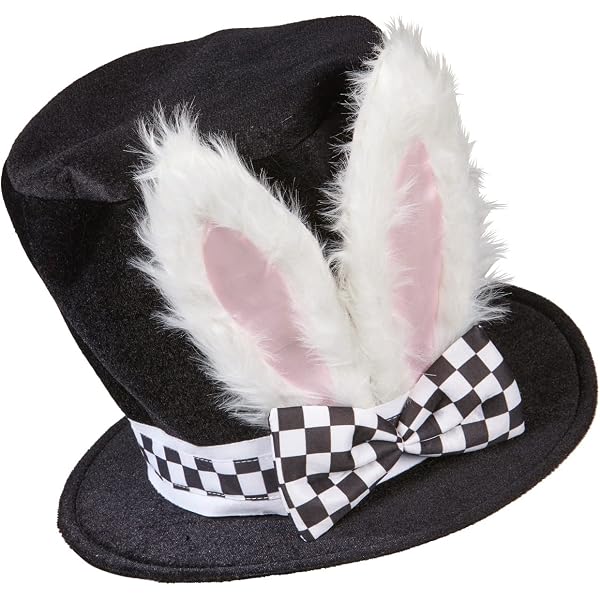 Sombrero De Conejo Blanco De Alicia En El País De Las Maravillas – Plegable, Unisex Y Con Cinta Personalizable