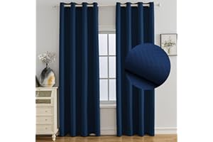 Ystyle Tende Oscuranti Per Interni 2 Pezzi, 140x225 CM, Tende Termiche Camera Da Letto Con Anelli, Tende Fonoassorbenti Per Soggiorno, Tenda Termica Isolante Freddo E Caldo, Blu Scuro