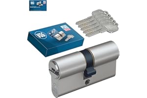 BASI | V55 Profil-Doppelzylinder 30/35 mm | Zylinderschloss mit 5 Wendeschlüssel und Codekarte | Bohrmuldenschlüssel | Pickingschutz & Anbohrschutz | Verschiedenschließend