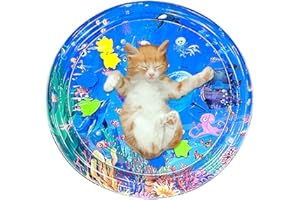GWTDTOAD Sensorische Wasser Spielmatte, Sommer Wassersensorische Spielmatte, Katzen-Wasser-Spielmatte Im Sommer, Verdickte Wasser-Bauch-Zeitmatte Für Katzen Und Hund, Interaktives Katzenspielzeug Wassermatte