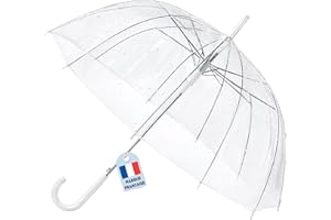 O³ Parapluie Transparent Cloche-Parapluie Resistant au Vent-Grand Paraluie Idéal pour de Jolies Photos de Mariage-Léger et Facile d'utilisation