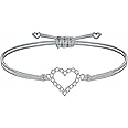 J.Endéar Mädchen Kinder Armband Herz Silber 925 mit Zirkonia Buntes Filigranband Handgefertigter Schmuck, Geburtstag Kommunio