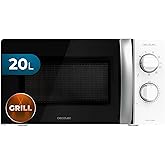 Cecotec Microondas con Grill ProClean 2110. 700W con 6 Niveles de Potencia, Capacidad 20 L, Función Grill, Tecnología 3DWave,