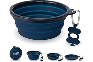 Bonza Plegable Perro Tazón para Perros Medianos a Grandes. Ligero, Robusto, a Prueba de Fugas, Alimentos Seguros
